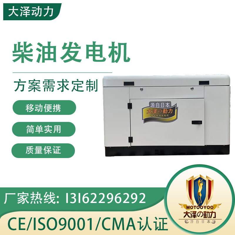 大泽动力10KW静音柴油发电机 220/380V 车载外接控制面板 TO14000ET