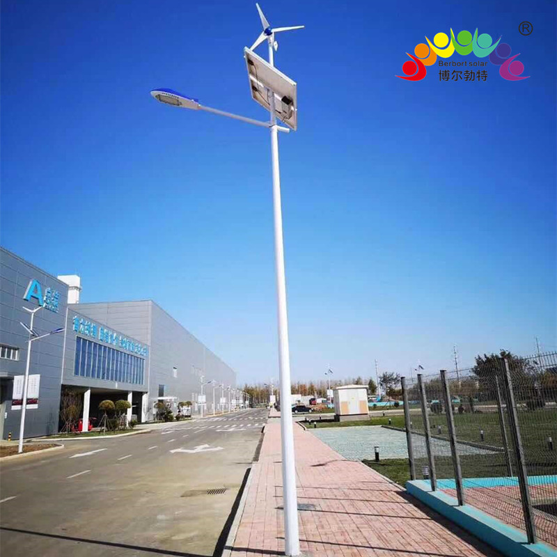 厂区道路照明LED风光互补太阳能路灯杆厂家博尔勃特