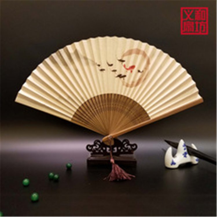 批发红木红酸枝空白宣纸折扇乌木黑色檀木扇子书画纸扇 举报