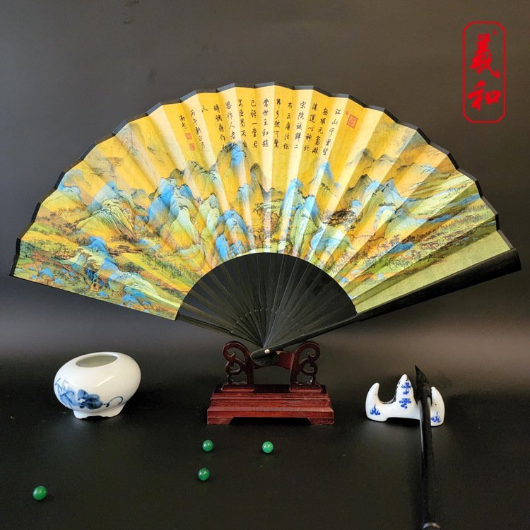 书画扇子批发 折扇订购 礼品扇 宣纸折叠高端品质半手工半机械制作