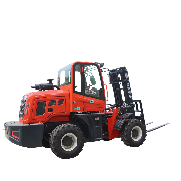 四驱越野叉车 3.5吨4吨5吨全地形液压搬运车 工程装卸堆高车