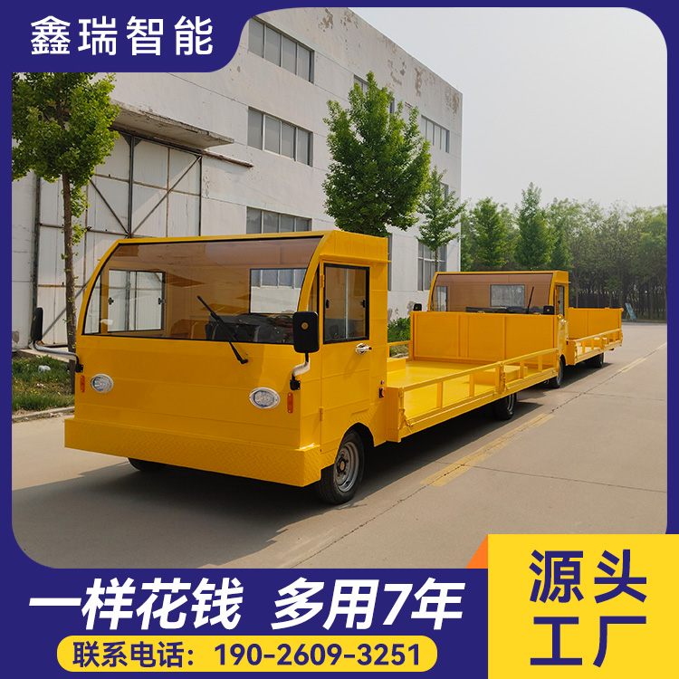 敞篷式电动平板车 厂区拉货手推车运输车 坚固车体 鑫瑞