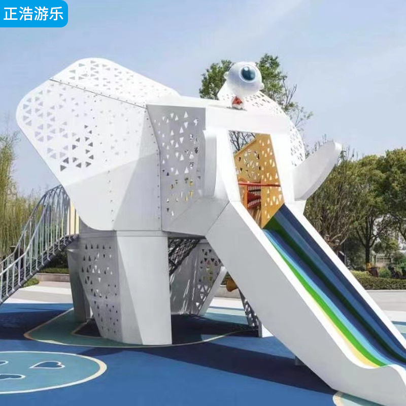 户外大型非标大象造型组合滑梯 儿童益智游乐设备 无动力游乐场设施