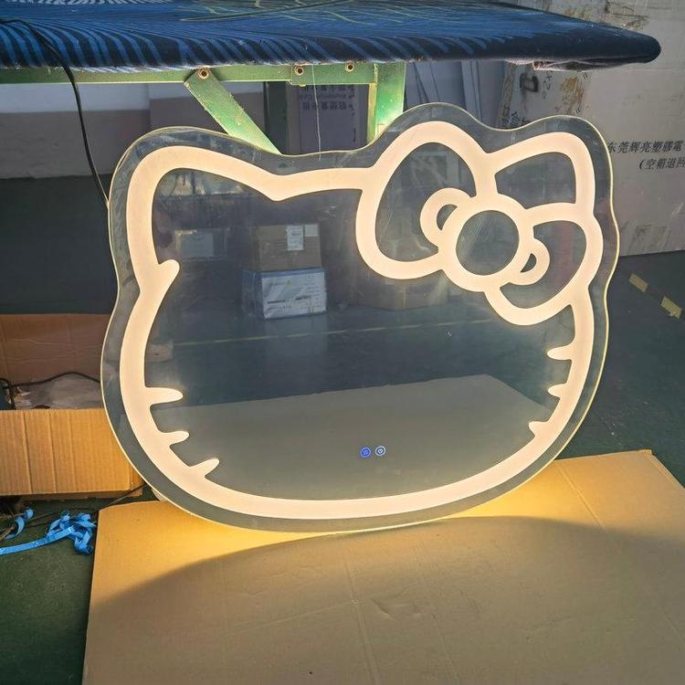 KT猫智能镜带灯 卧室梳妆用 卫生间防雾洗手间发光镜 琪艺