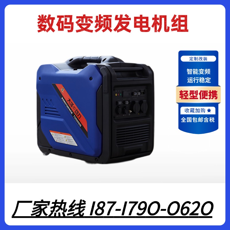 大泽动力小型6KW 2KW 5KW数码汽油发电机组 重量轻 野外车载露营
