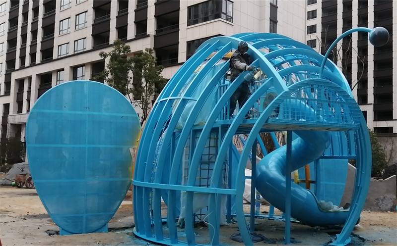 定制组合 大小型儿童游乐场设备 大象造型不锈钢滑梯 汉林游乐
