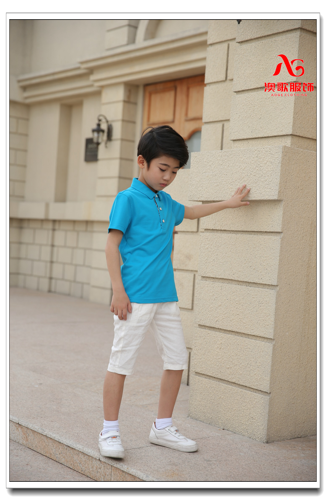 AG1868儿童短袖polo衫校服定制 含刺绣logo图案