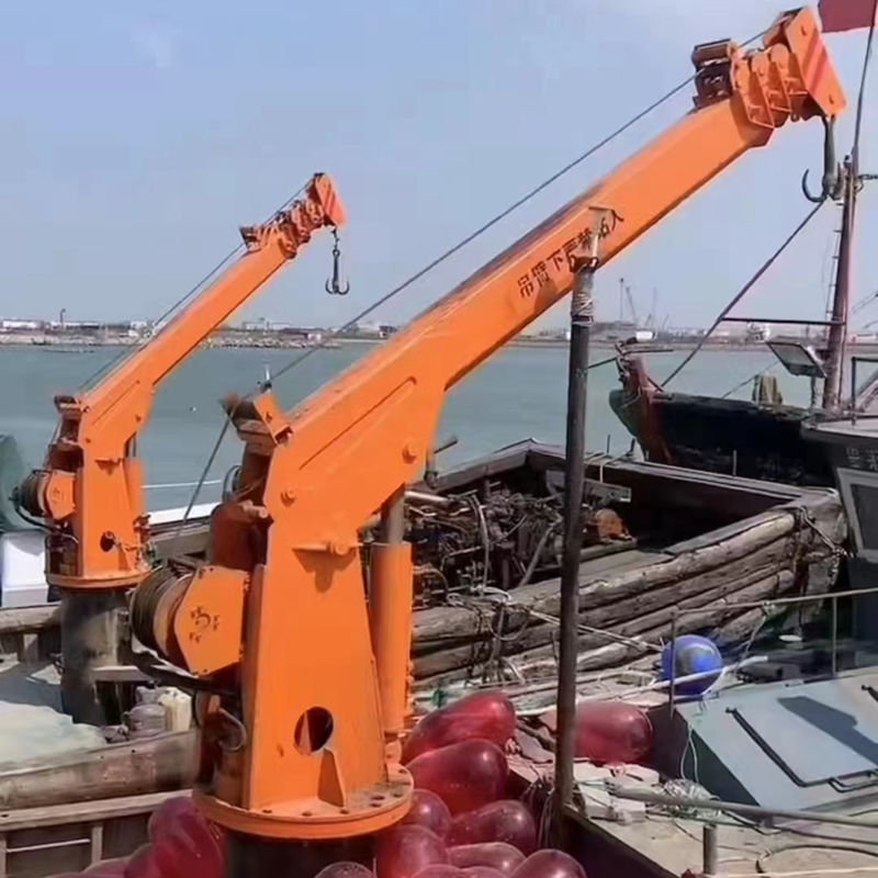 船吊 大小型海上货物装卸吊码头固定吊液压伸缩大臂 贵盛