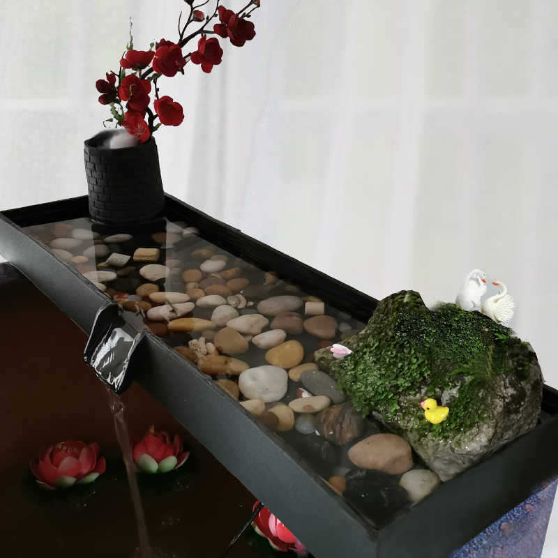 陶瓷鱼缸过滤器创意循环流水器摆件配件庭院假山喷泉循环流水器