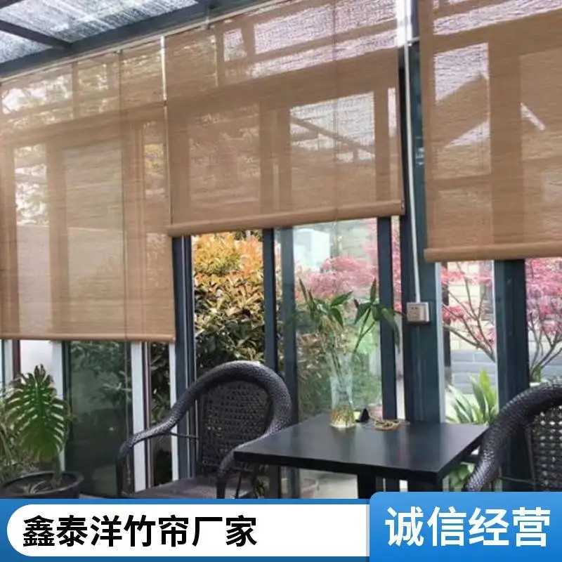 竹帘 卷帘 家用阳台 隔断 中式茶室 复古禅意 遮光 遮阳 防晒竹窗帘