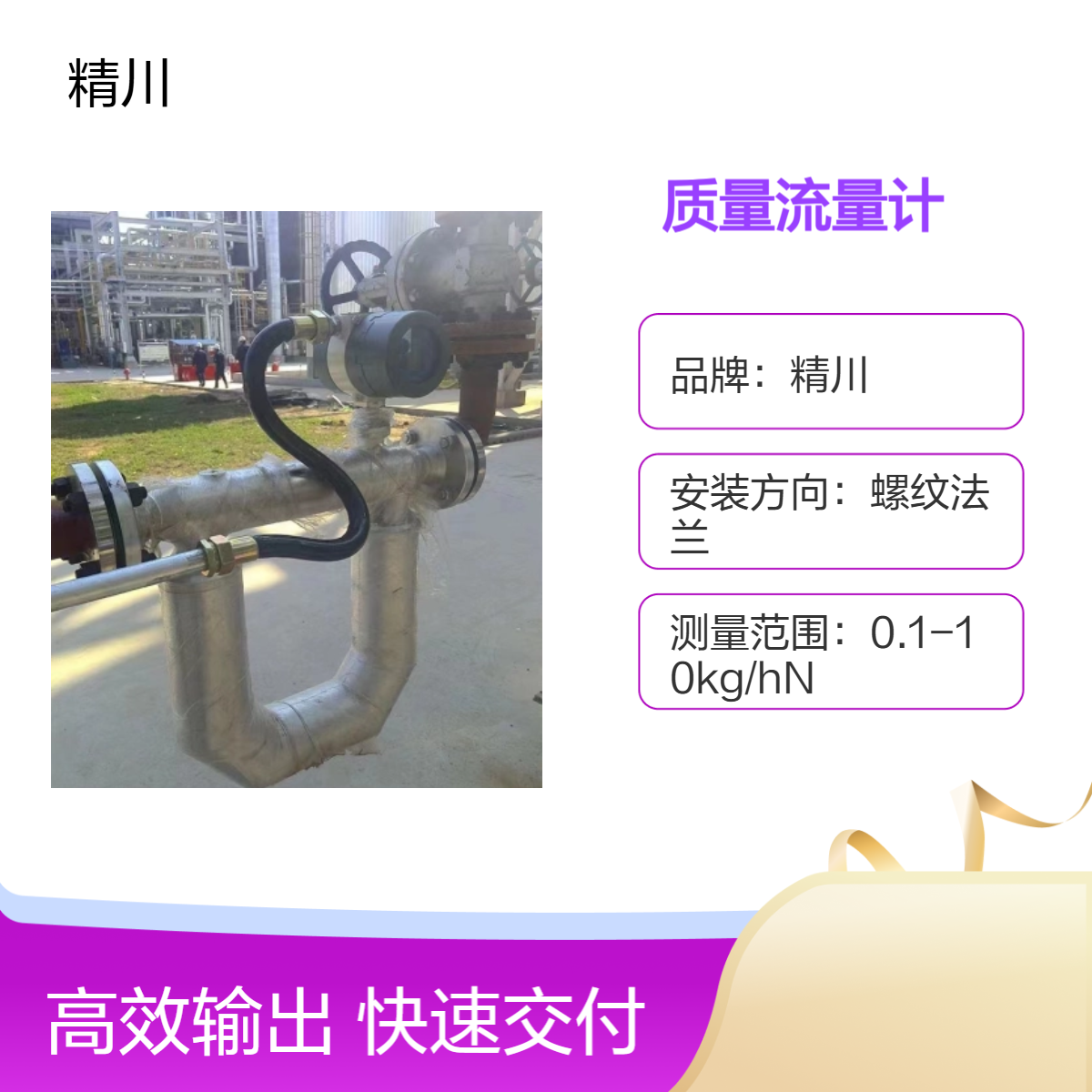 生物制药质量流量计选用精川卫生型小流量也能测