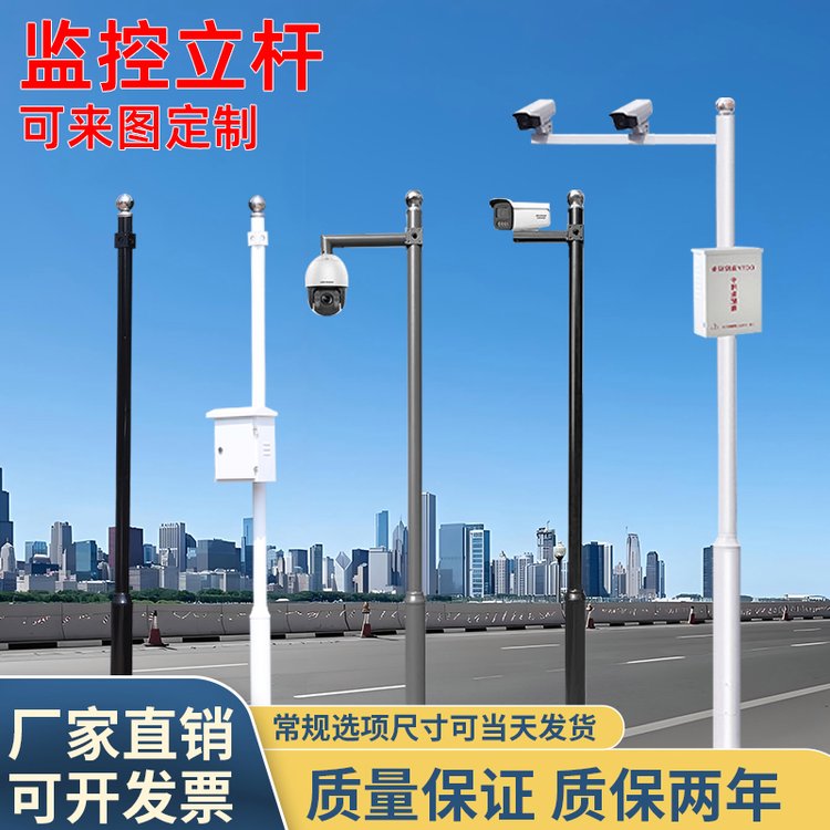 监控杆一体立杆户外专用批发摄像机3米4米球机枪机监控支架厂家