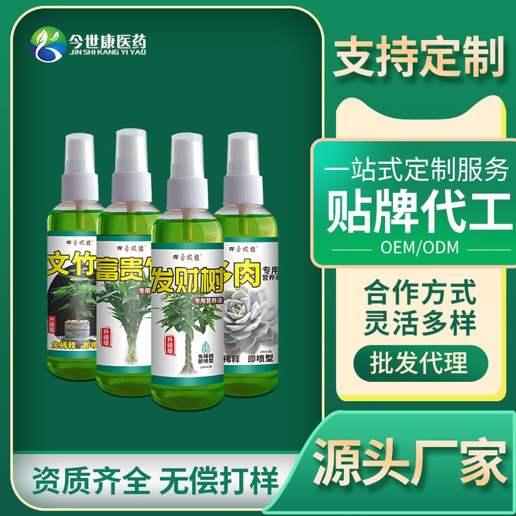 植物营养液厂家花卉叶面肥水培绿植盆栽多肉文竹发财树液体肥批发