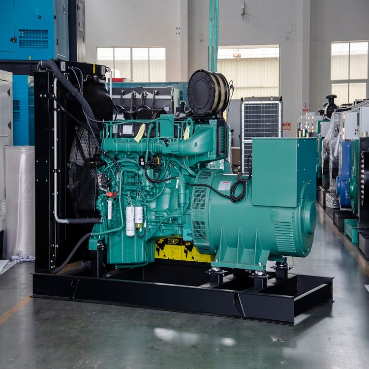 480KW沃尔沃TWD1652GE柴油发电机组带底座油箱工程施工备用电源