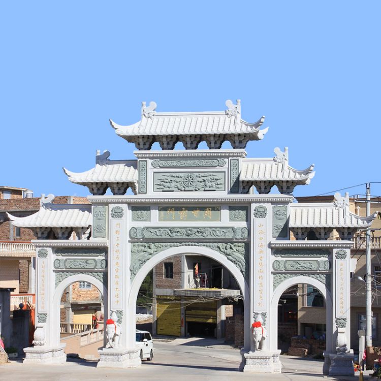 大型石牌坊 公园景区用 大理石青石牌楼 造型美观不易风化 上门安装