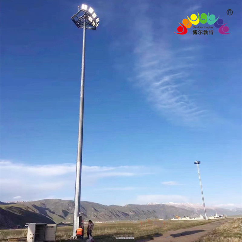 热镀锌路灯杆 道路照明LED投光灯球场灯高杆灯厂家博尔勃特