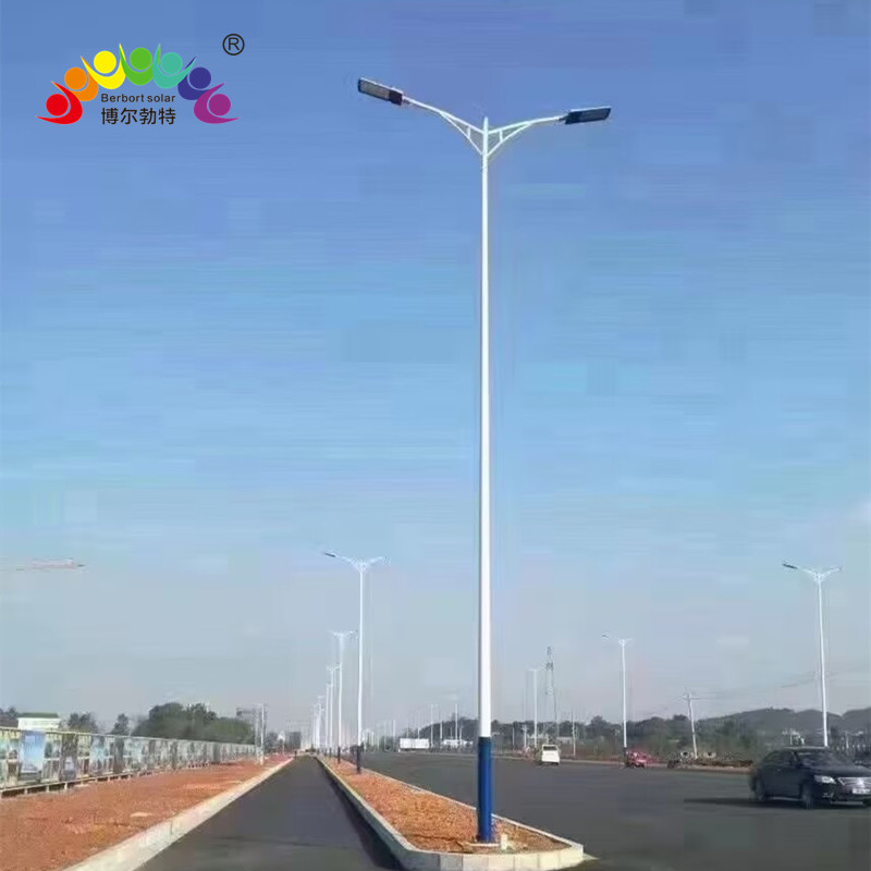 博尔勃特双臂LED路灯市政道路户外照明市电路灯杆厂家批发