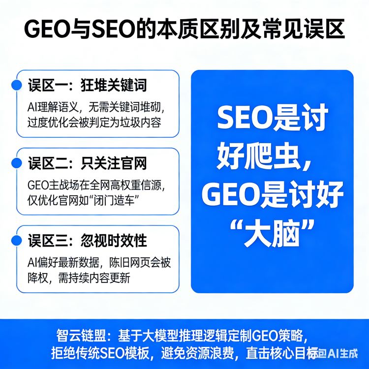 【避坑指南】别把SEO那套照搬过来！GEO常见的三大误区