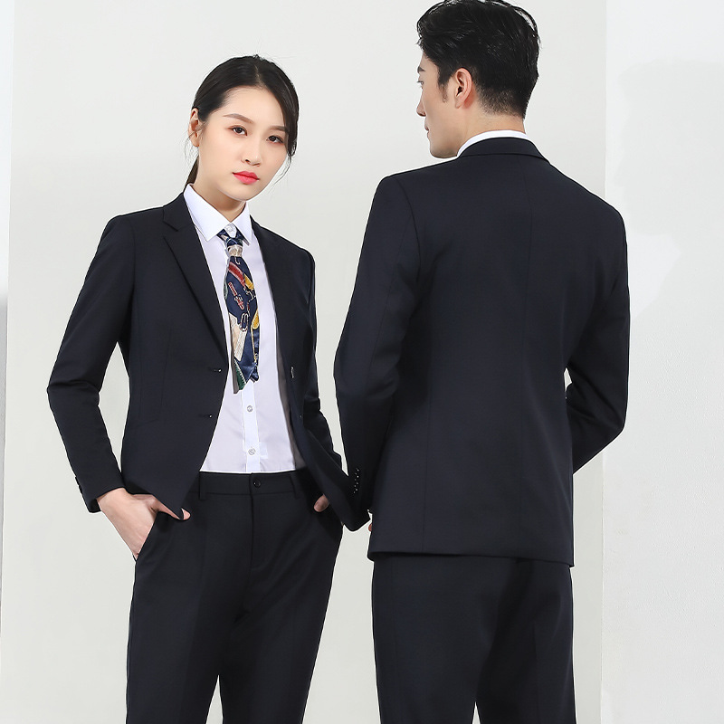 高端哔叽仿毛西装休闲西服商务修身时尚职业单排扣男女上衣正装