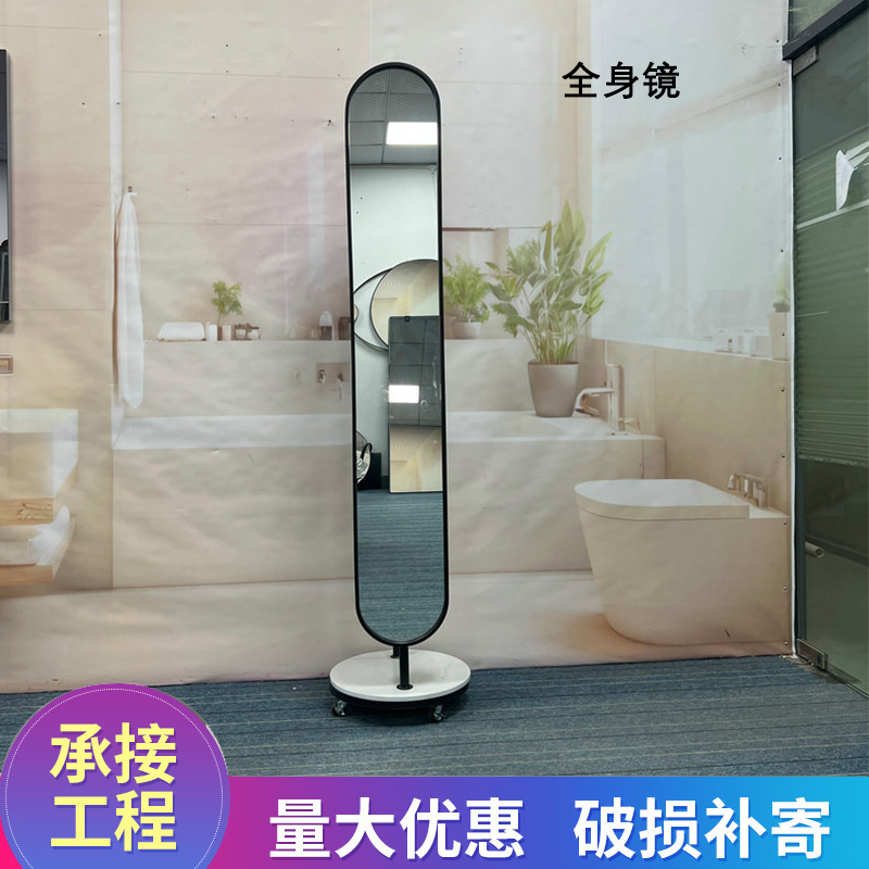 琪艺 可移动旋转全身镜 穿衣镜挂衣架一体家用落地镜