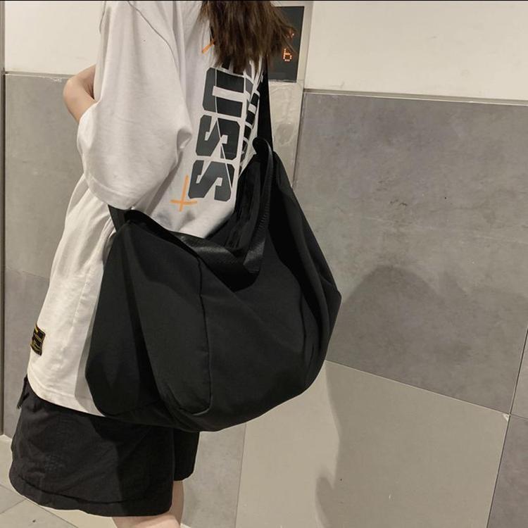 新款可定制简约帆布袋学生上课大容量时尚逛街购物单肩包
