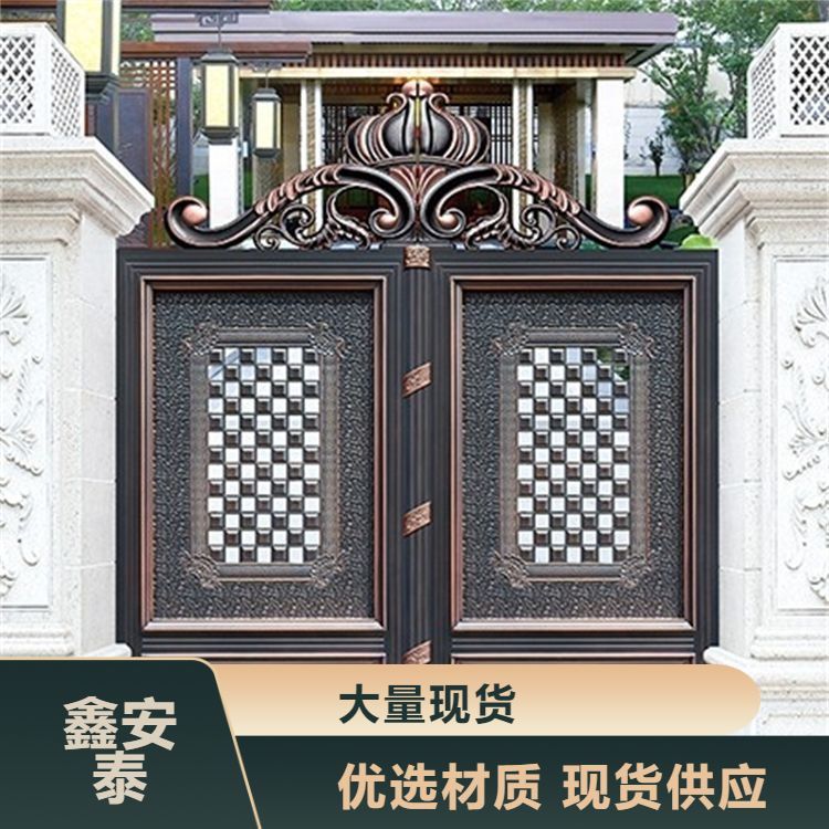 金属电动款双开门铝艺门铝合金大门 生产定制