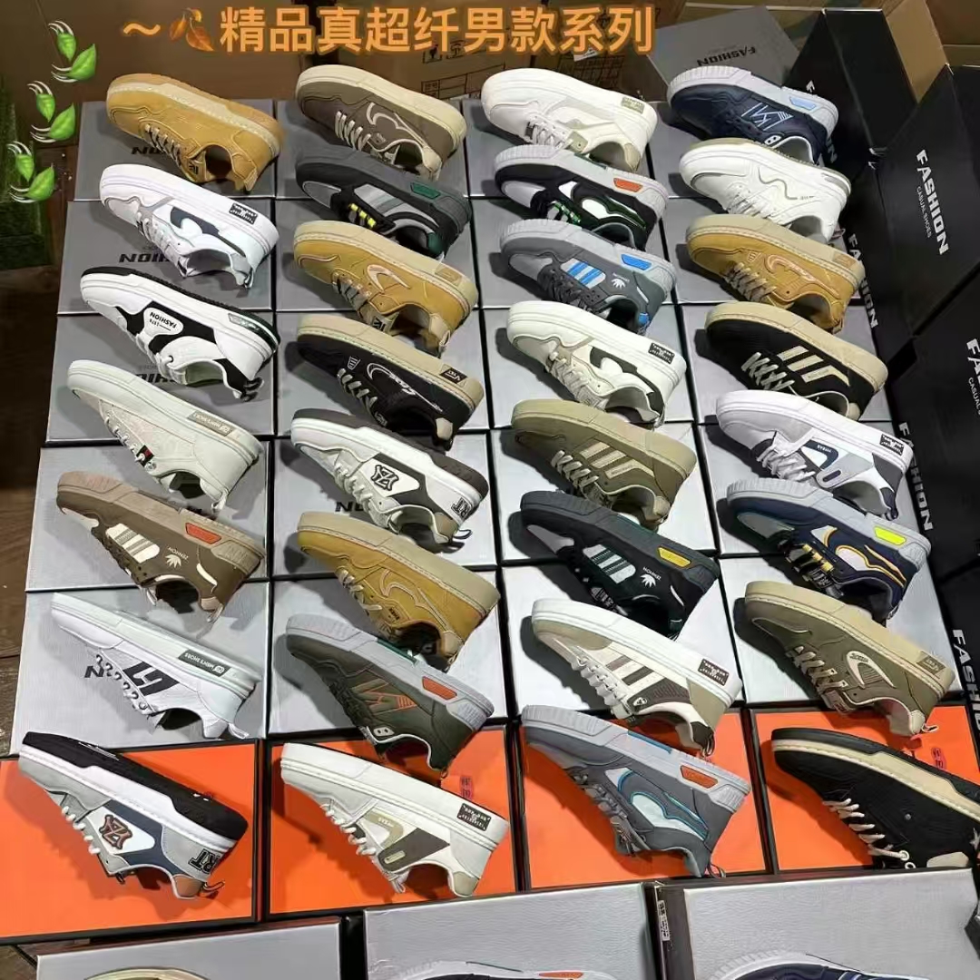 2025库存尾货鞋透气耐磨牛皮垫牛筋底成人鞋整单杂款3-10元模式