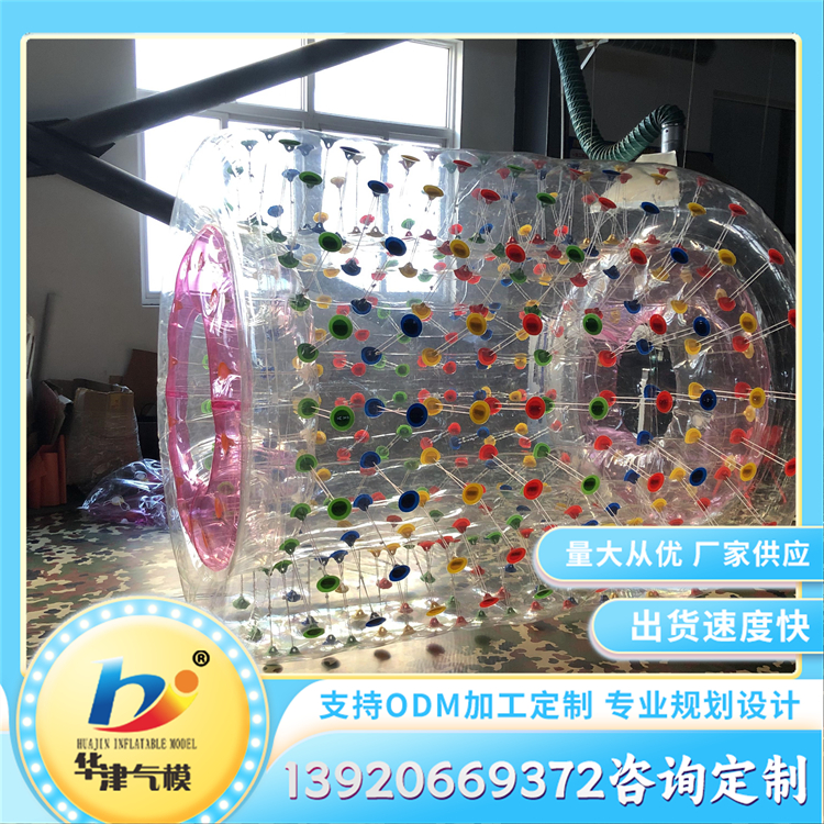 TPU/PVC闭气滚筒 水上发光彩灯充气玩具 色彩多样