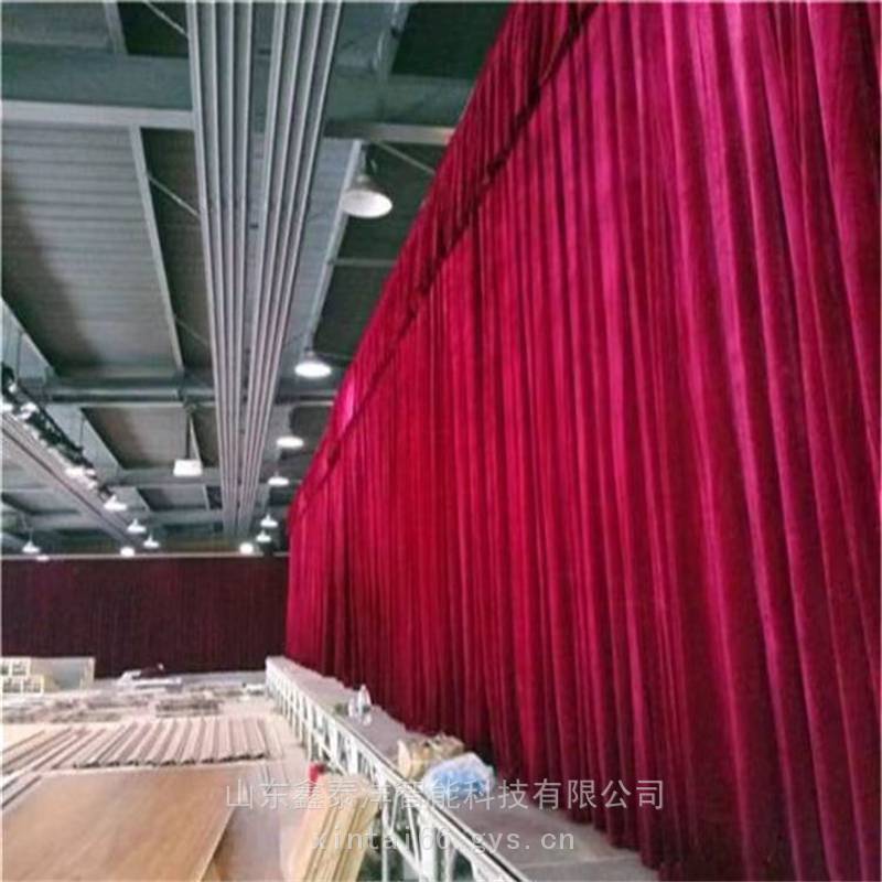 电动舞台幕布 会议室背景幕布 学校多功能厅阻燃幕布定制厂家
