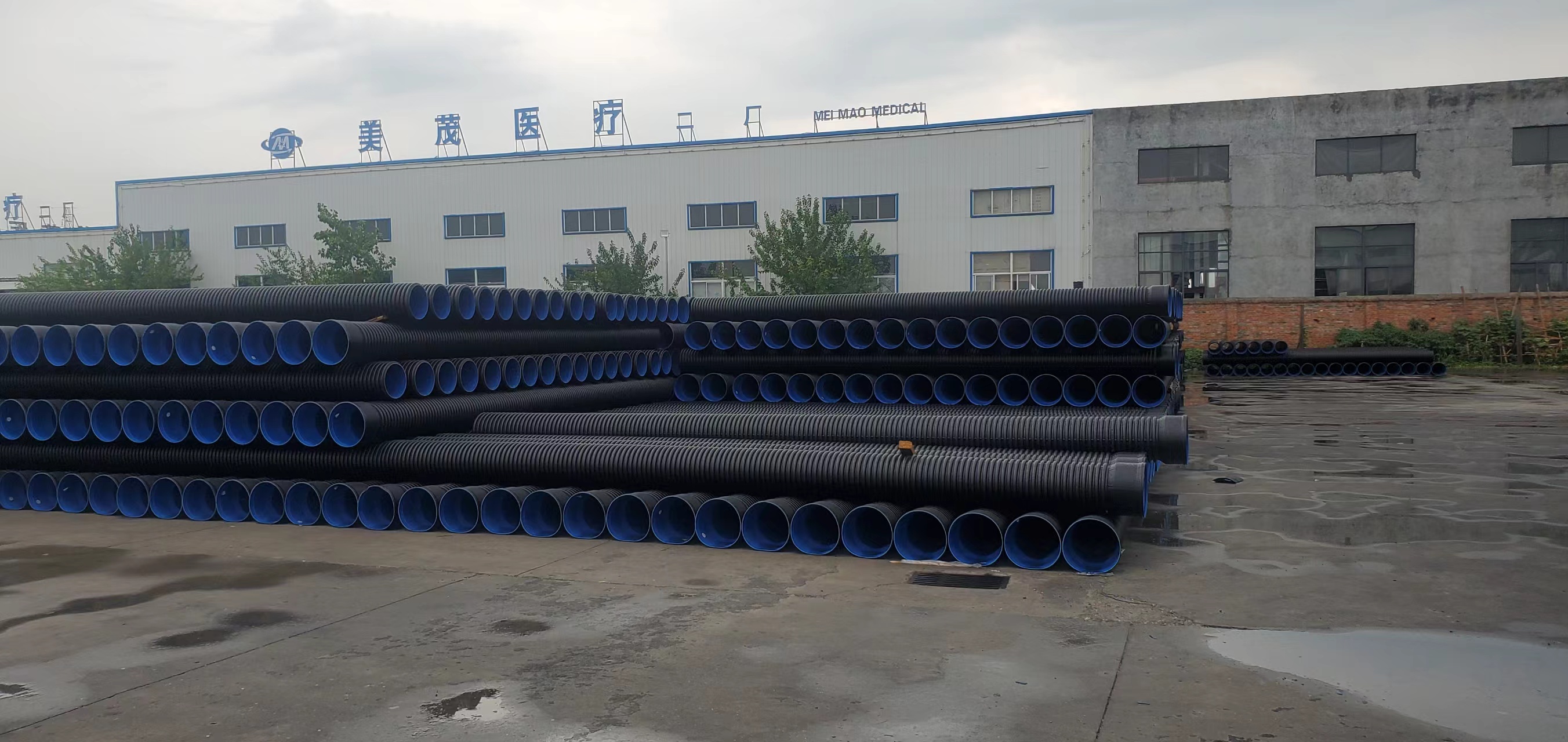 宜 兴豪洋管业HDPE双壁波纹管污水管道DN400SN8常 州