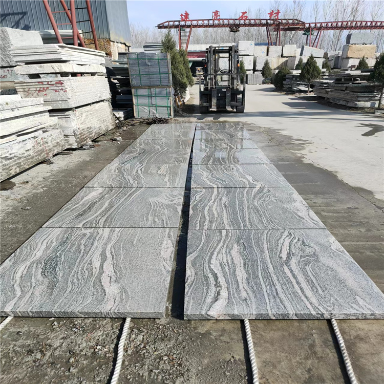 建亮石材加工定制浪淘沙水洗面石材 幻彩麻花岗岩荒料板材 山水纹