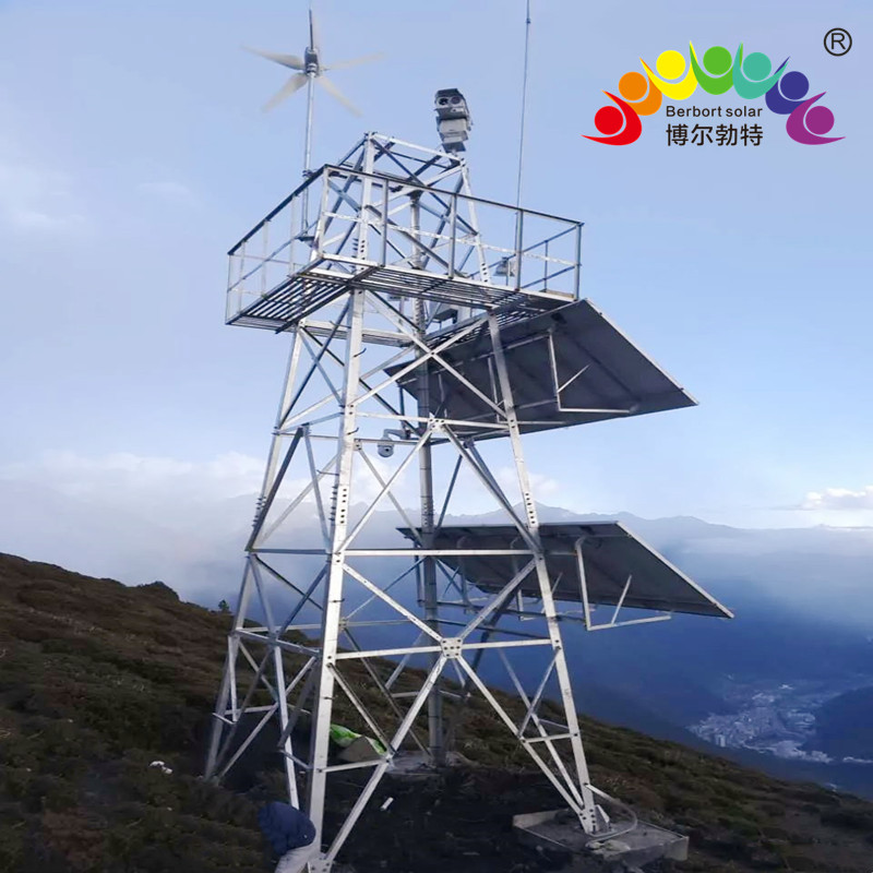 博尔勃特瞭望塔风光互补光伏发电系统 太阳能监控供电系统厂家