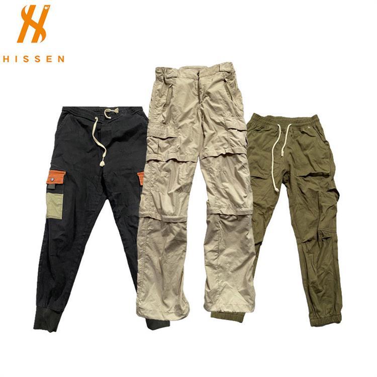 外贸出口二手服装二手男工装裤多口袋裤货源批发used men's pants