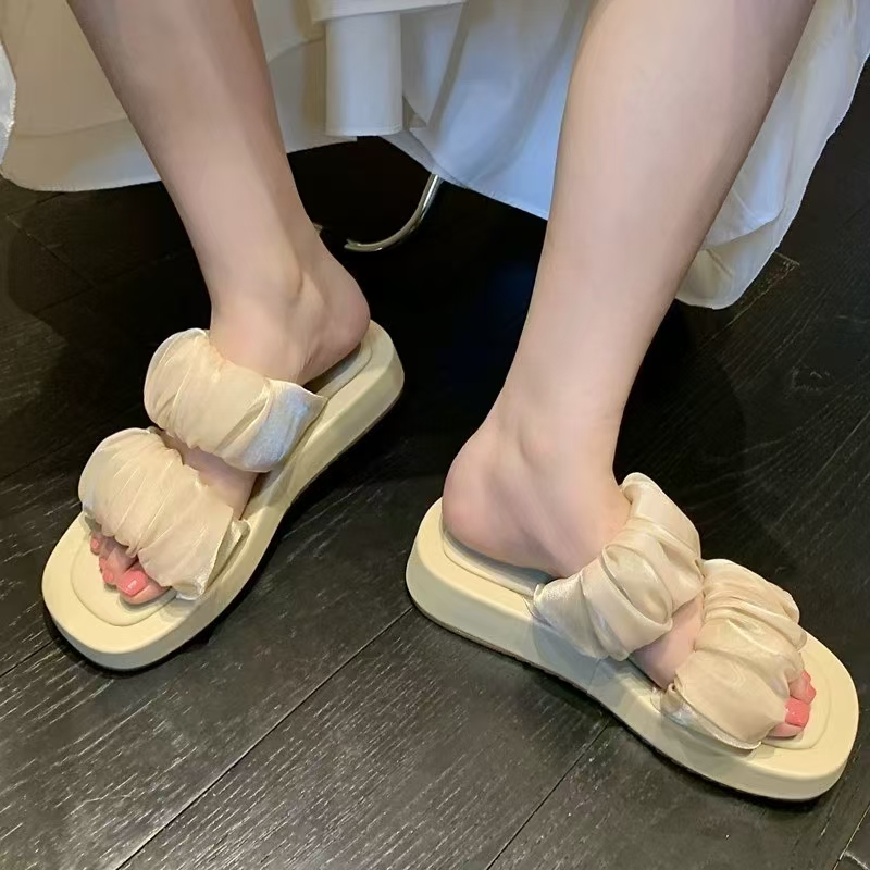网红云朵拖鞋女夏外穿时尚百搭面包拖厚底鞋子松糕凉鞋一字凉拖鞋