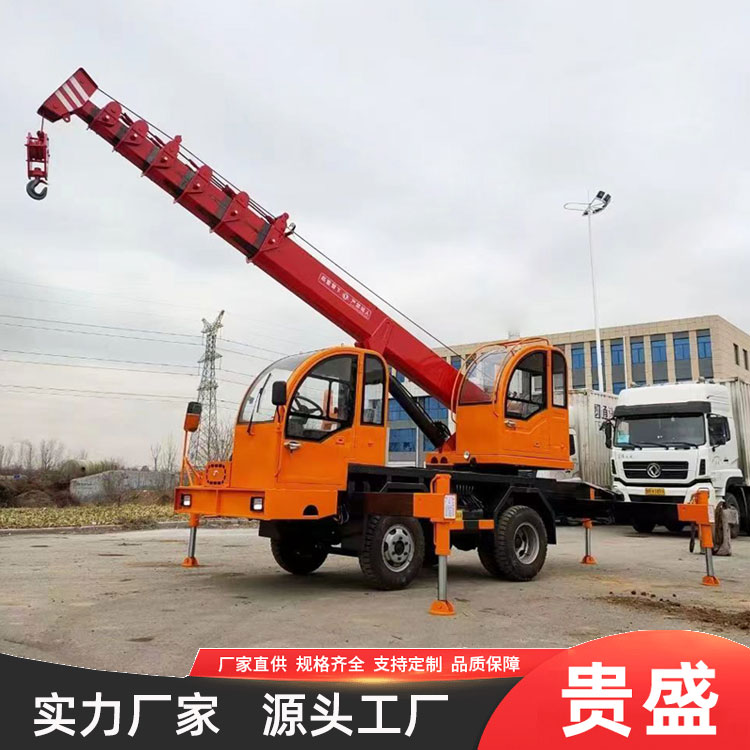 10吨双钩小六轮自制吊车 农用建筑盖房用起重机 工地吊机