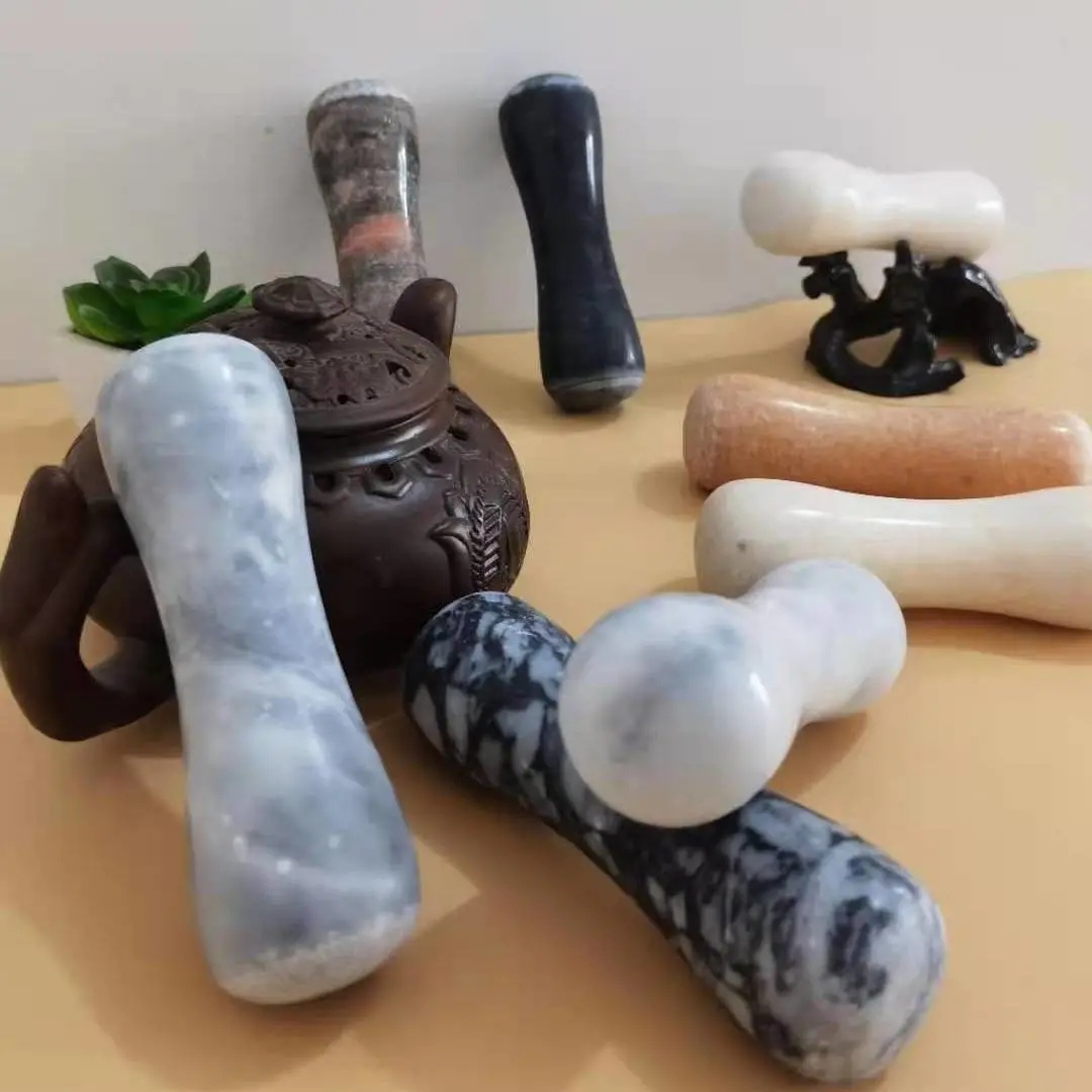 天然石头捣蒜器石臼石锤研磨棒捣碎棒青石蒜臼子特大号锤子捣药杵