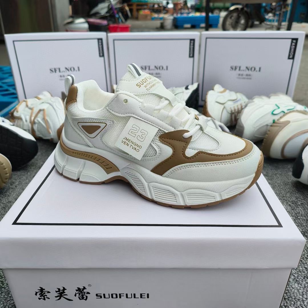 厚底老爹鞋网面透气运动鞋批发库存尾货处理鞋跑江湖摆摊低价女鞋