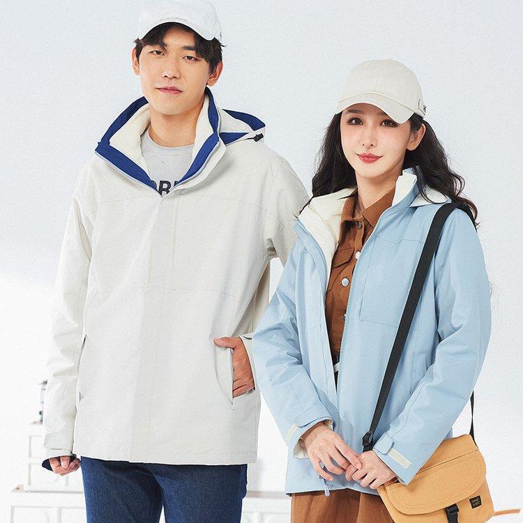 三合一冲锋衣定制印logo冬季加绒加厚户外团体工作服外套男女棉服
