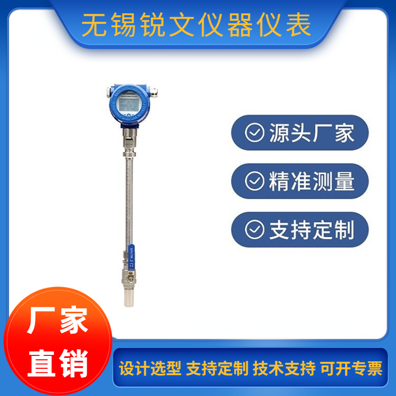 锐文 热式气体质量流量计大口径插入式管道气体氮气空气烟气