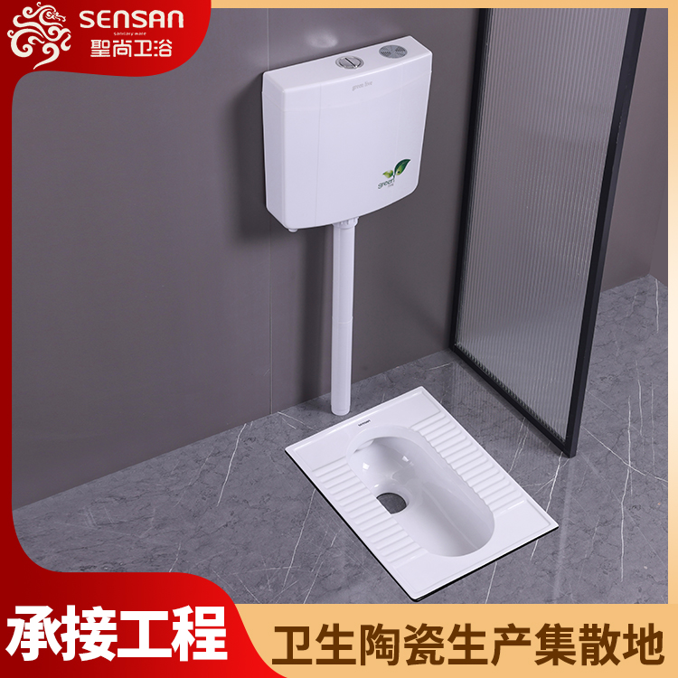 后排水蹲便器 不带存水弯快冲水 产能大 供货同期短 聖尚