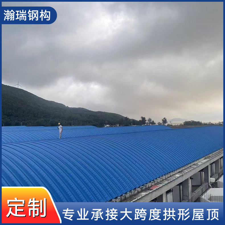 大跨度拱形屋面球形网架 煤棚钢构屋盖 整体承建 免费设计