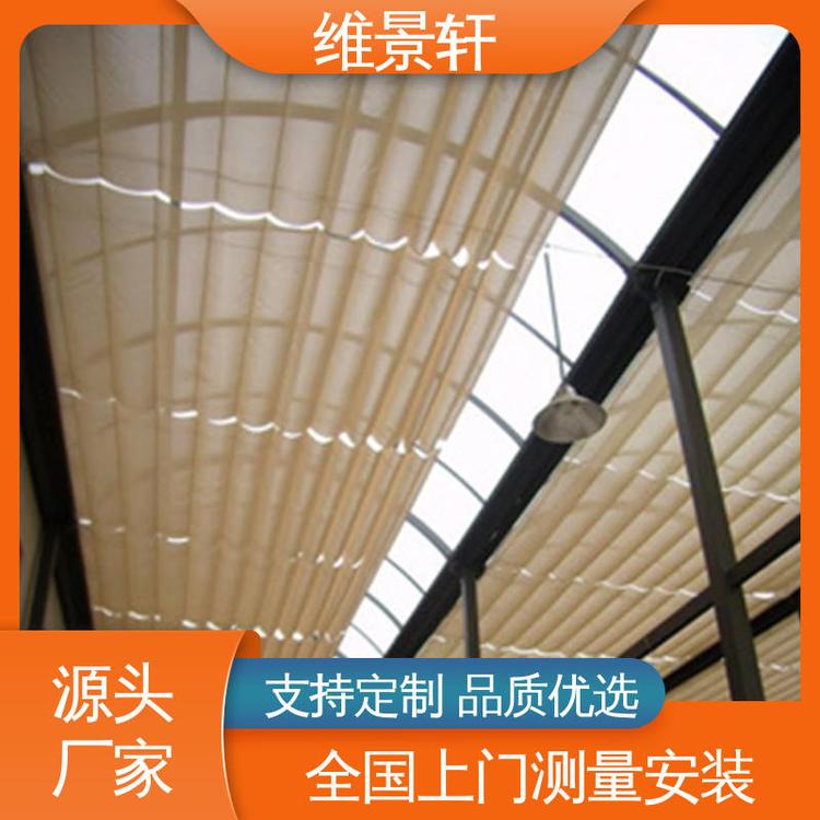 维景轩 支持定制 游泳馆遮阳帘 遥控系统 户外折叠天棚帘