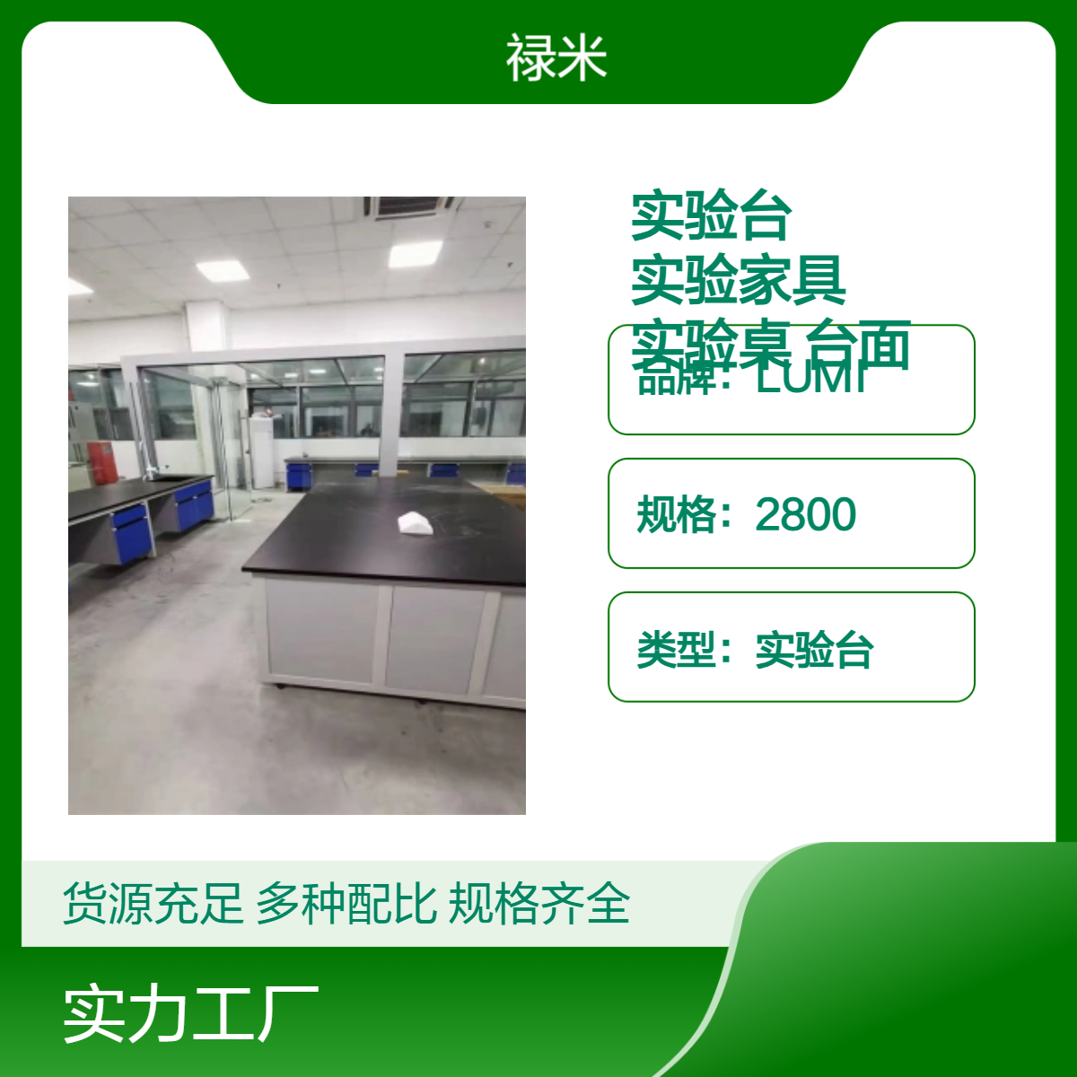 LUMI 钢木实验台实验家具防腐实验桌 防腐蚀理化板台面