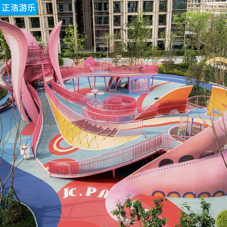 户外大型非标无动力游乐设备 室外不锈钢滑梯定制 公园地产游艺设施