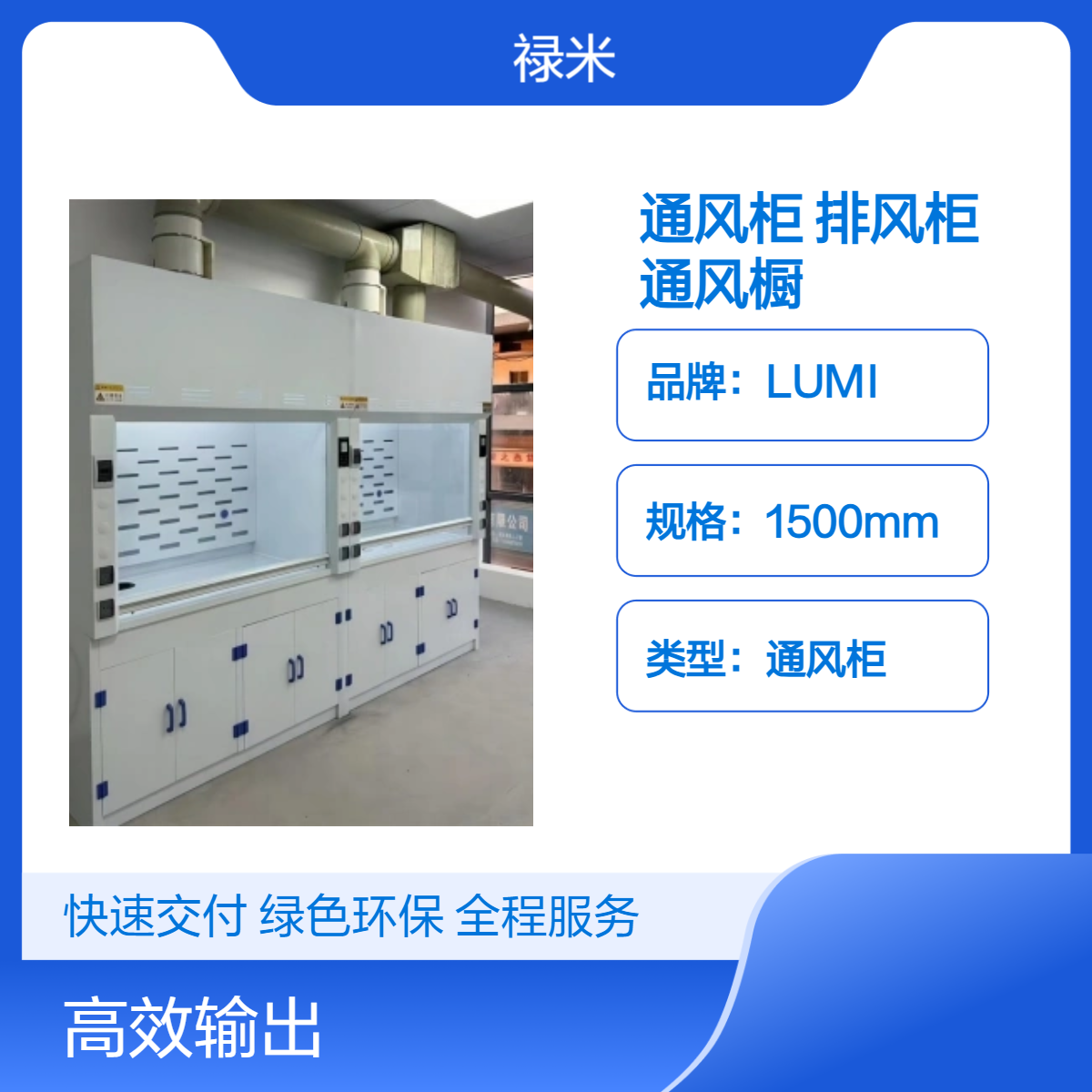 LUMI 实验室聚丙烯通风柜化验室排风柜PP通风橱耐酸碱
