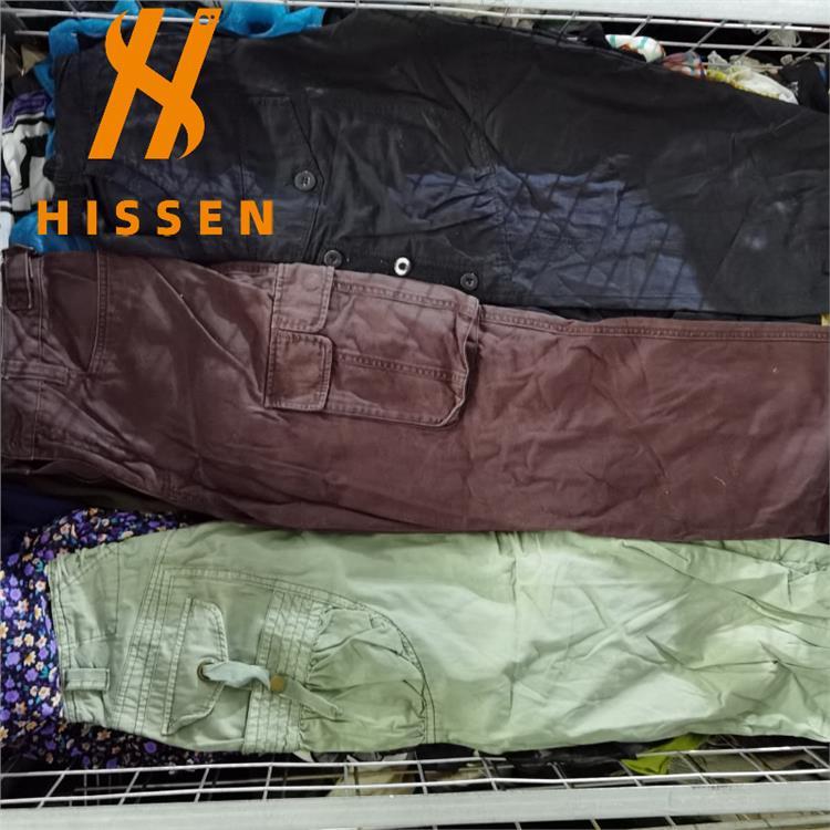 外贸二手衣服供应商 旧衣男士长裤工装裤used men's sports pants