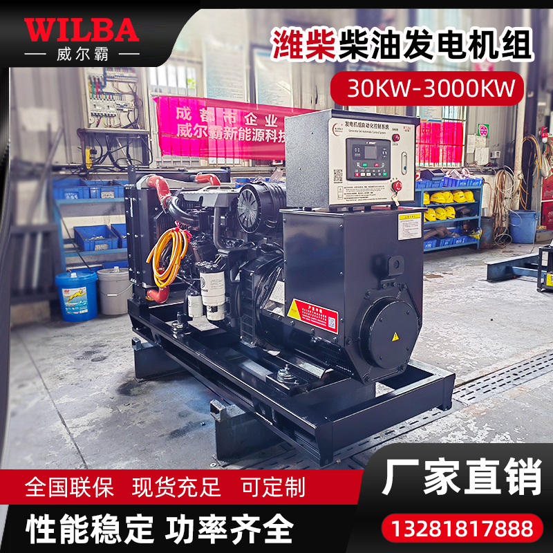 潍柴动力300KW柴油发电机组WP10D320E200全铜无刷养殖场紧急电源
