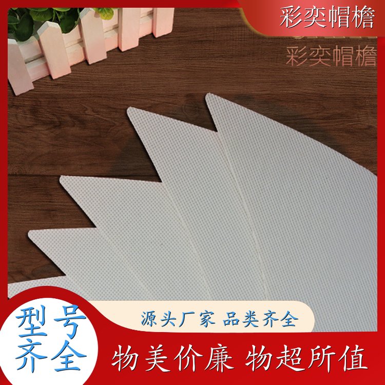 厂家批发 夏季休闲帽沿片 防雨防风沙 成人帽子配件 库存充足
