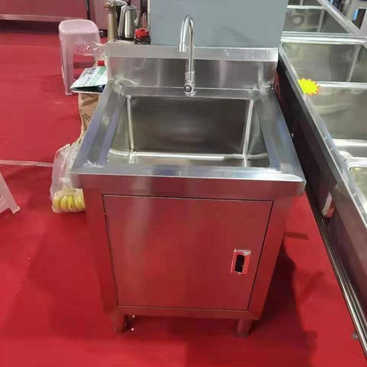 商用不锈钢水槽双槽洗菜盆洗碗池工程定制带柜子洗手台车间用
