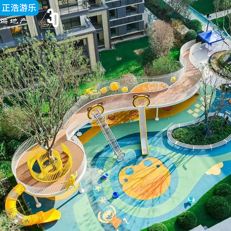 不锈钢滑梯组合廊桥连廊 大型户外创意造型游乐设备 非标儿童滑滑梯